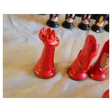 Plaster Chess Set - Chips and Missing Pieces