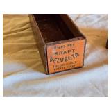 Kraft Velveeta Wooden Cheese Box and Sharpening Stones