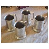 Aluminum Mugs with Handles Lot of 4 - Clear Bottoms