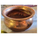 Copper and Brass Pots Set including Decorative Bowl, Container, and Spittoon
