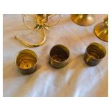 Mixed Metal Decorative Items including Candlestick Holders, Mini Bowls, and Vases