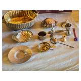 Silver and Metal Kitchenware Collection including Large Serving Bowl, Shell Dish, and Accessories