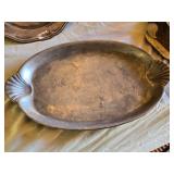 Vintage Metal Serving Trays and Platters including Continental Metal Hand Wrought 755 and Wilton Co. Tray