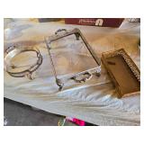 Silver Plated Decorative Serving Trays including Round and Rectangular Designs