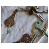 Lot of Vintage Keys, Edgewell Fingernail Clipper, Paper Clips, and Small Tools