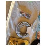 Various audio, video, and network cables, including RCA stereo audio cables, CAT6 network cables, VGA extension cables, USB printer cables, and more.