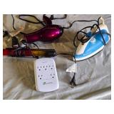 Hair Dryer, Iron, and Power Strip Bundle