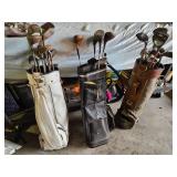 Vintage Golf Club Bags and Clubs