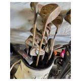 Vintage Golf Club Bags and Clubs