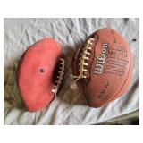 Lot of 2 Footballs including Wilson NFL Leather Football