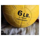 Crane Exercise Ball, TKO Medicine Ball, Clubz Weighted Club, and Hand Grips