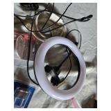 Assorted Electronics and Accessories including USB 2.0 Printer Cable, Mini FM Scanner Radio, and 8GB Flash Drive