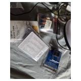 Assorted Electronics and Accessories including USB 2.0 Printer Cable, Mini FM Scanner Radio, and 8GB Flash Drive