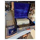 Vintage Venucci Accordion with Case and Sheet Music - Appears in Good Condition