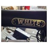 White Number 8 Sewing Machine with Foot Pedal and Case