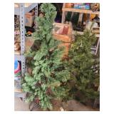 Lot of 2 Artificial Christmas Trees with Stand and Lights