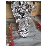 Pair of Silver Colored Angel Candle Holders and Candles