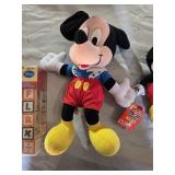 Mickey Mouse Clubhouse Alphabet Blocks and Plush Toys including Mattel Mickey and Disney Store Mickey Toys