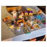 Assorted Vintage Toy Collection Including Flintstones, Dinosaurs, and Puzzle Games