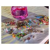 Bead Craft Set including Plastic Beads, String, and Accessories