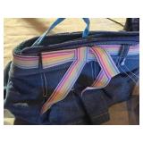 Denim Handbag with Rainbow Strap, Doll Outfit, and Assorted Toys