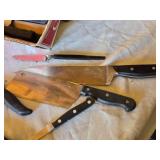 WÃ¼sthof Knife Block with Assorted Knives and Other Assorted Kitchen Knives