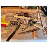 Kitchen and Homeware Lot including Living Solutions Chicken Roaster, Master Forge Chicken Roaster Set, and Various Utensils