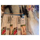 Kitchen and Homeware Lot including Living Solutions Chicken Roaster, Master Forge Chicken Roaster Set, and Various Utensils