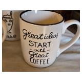 Lot of Assorted Coffee Mugs with Various Designs and Logos