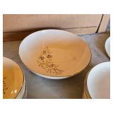 Vintage China Dinnerware Set with Floral Pattern and Serving Pieces