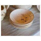 Vintage China Dinnerware Set with Floral Pattern and Serving Pieces