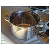 Stainless Steel Cookware Set including Large Pot, Saucepans, Fry Pans, and Lids