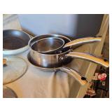 Stainless Steel Cookware Set including Large Pot, Saucepans, Fry Pans, and Lids