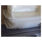 Plastic storage containers with lids and dividers