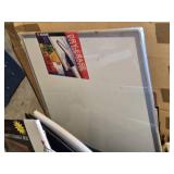 Giant Lot of Assorted Art and Framing Supplies including Dry Erase Boards, Mat Boards, and Sculpted Foam Speaker Grille