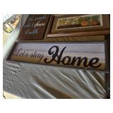 Lot of Home Decor Items Including Framed Art and Signs