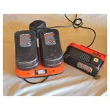 Black & Decker 18V Battery Charger and Batteries - Untested