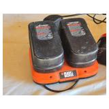 Black & Decker 18V Battery Charger and Batteries - Untested