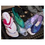 Lot of Footwear Including Champion Sandals, Skechers Sneakers, and Winter Boots - Mostly Size 10 and 10 M