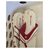 Lot of Footwear Including Champion Sandals, Skechers Sneakers, and Winter Boots - Mostly Size 10 and 10 M