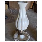 Porcelain Vases Including Decorative Vase with Artwork and White Vase with Base