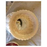 Porcelain Vases Including Decorative Vase with Artwork and White Vase with Base