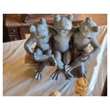 Assorted Decorative Figurines and Collectibles Lot including Bird Cage, Horse, Frog Sculpture, and More