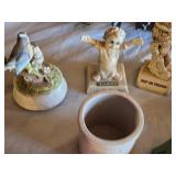Assorted Decorative Figurines and Collectibles Lot including Bird Cage, Horse, Frog Sculpture, and More