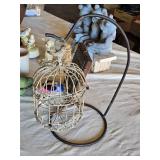 Assorted Decorative Figurines and Collectibles Lot including Bird Cage, Horse, Frog Sculpture, and More