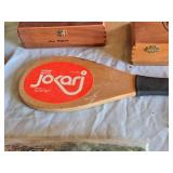 Vintage Jocari Paddle Wing Flapper Kite, Ashton Cigar Boxes, Camping Stool, and Old Flares