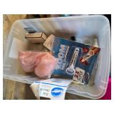 Assorted Personal Care and Accessories Lot including Gillette Razor, Bath Buffs, and Sewing Kits