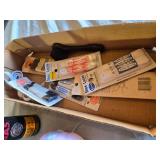 Assorted Personal Care and Accessories Lot including Gillette Razor, Bath Buffs, and Sewing Kits