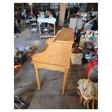 Roll-top Wooden Desk with Carved Legs