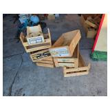 Wooden Crate Collection including Augsburger American Lager Beer, 7 Amigos Chilean Product, and Eliana Produce of Chile